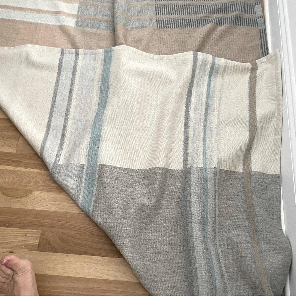 County Brook Lancashire England Handwoven Wool Throw Gray - NEW